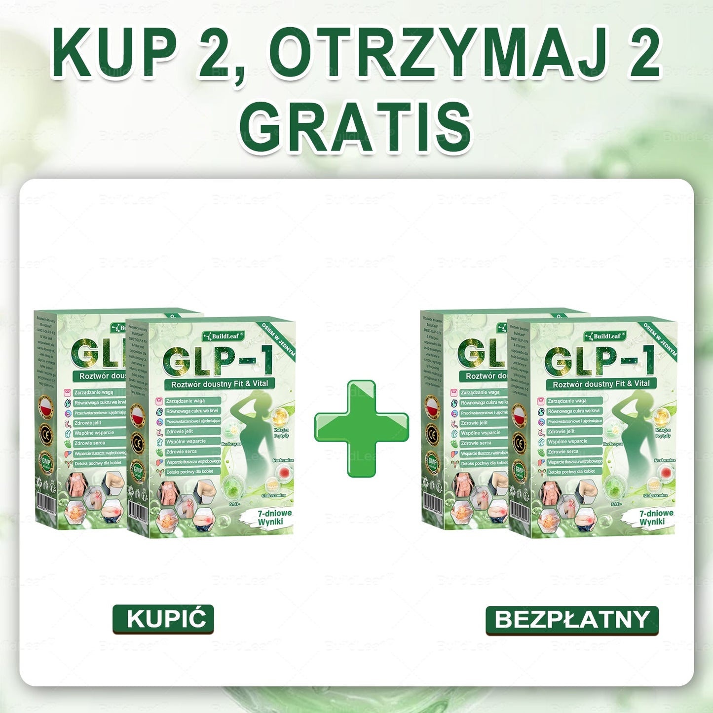 ✅BuildLeaf® GLP-1 8-w-1 Fit & Vital Rozwiązanie (Jednorazowe dziennie, widoczne zmiany w ciągu 7 dni) ✅ Otyłość, zdrowie sercowo-naczyniowe, cukrzyca, bezdech senny, zdrowie jelit, problemy ze stawami i inne.