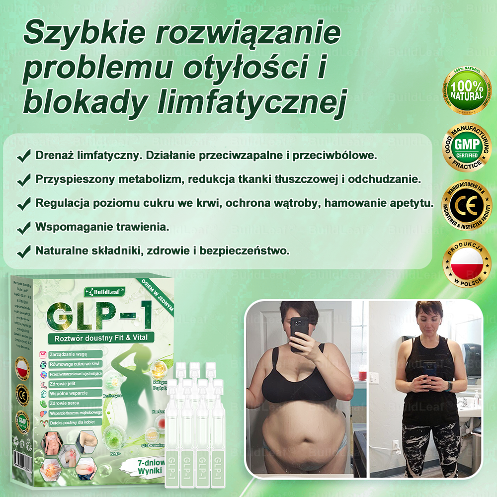 ✅BuildLeaf® GLP-1 8-w-1 Fit & Vital Rozwiązanie (Jednorazowe dziennie, widoczne zmiany w ciągu 7 dni) ✅ Otyłość, zdrowie sercowo-naczyniowe, cukrzyca, bezdech senny, zdrowie jelit, problemy ze stawami i inne.